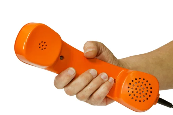 古いオレンジ電話チューブ — ストック写真