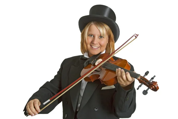 stock image Beautiful female violinist