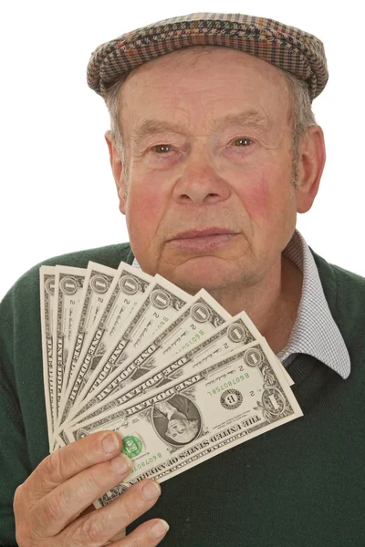 Grandpa with Dollars — Stock Photo, Image