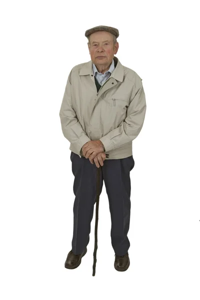 Senior med promenadkäpp — Stockfoto