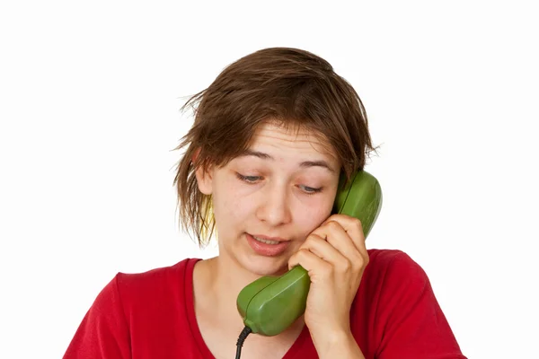 Женщина во время телефонного разговора — стоковое фото