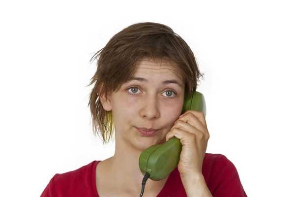 Mujer durante la llamada telefónica —  Fotos de Stock