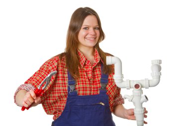 Female plumber clipart