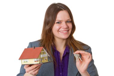 Female real estate agent clipart