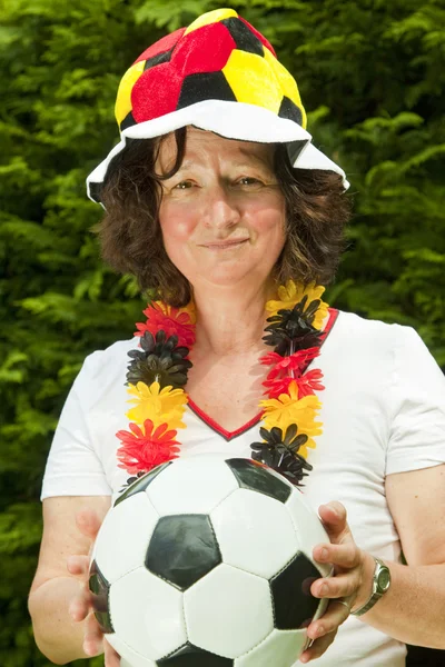 Fană de fotbal feminin — Fotografie, imagine de stoc