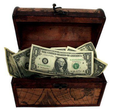 Treasure Chest Filled With Money clipart