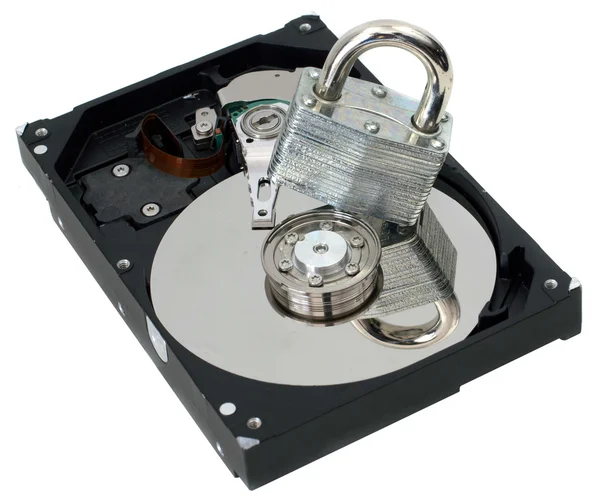 Strong Lock on Top of Hard Disk — Stock Photo, Image