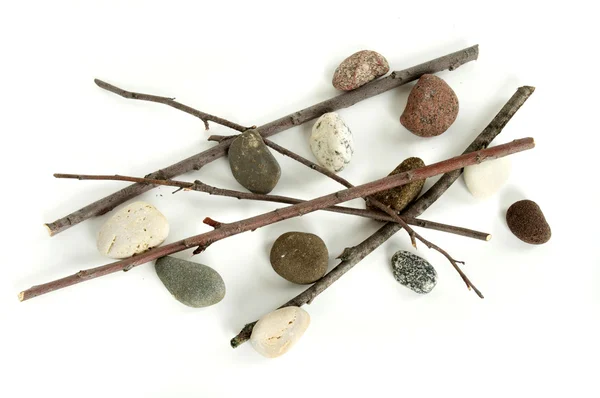 Varas e pedras — Fotografia de Stock