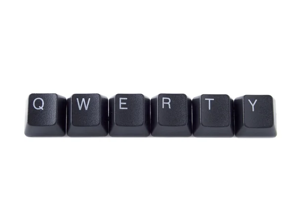 QWERTY Spelled on Keyboard Black — Stock Photo, Image