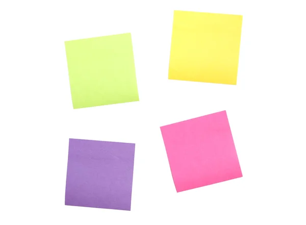 Four Scattered Post it Notes Far — Stock Photo, Image