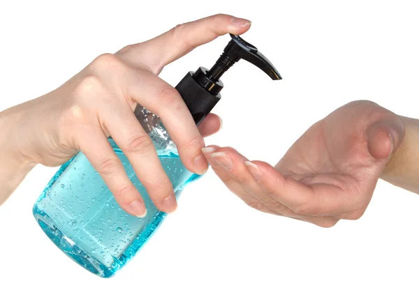 Moisturizing Hand Sanitizer from a Pump — Stock Photo, Image