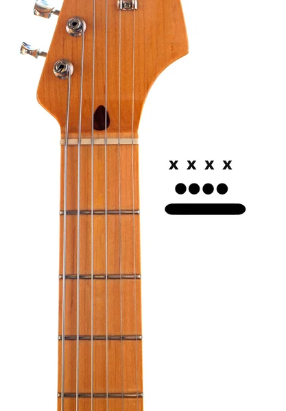 Puste gitary szyi ze znacznikami akord — Zdjęcie stockowe