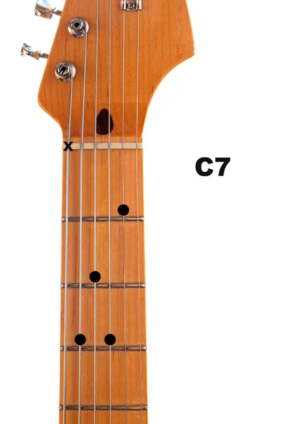 C7 gitara akord diagramu — Zdjęcie stockowe