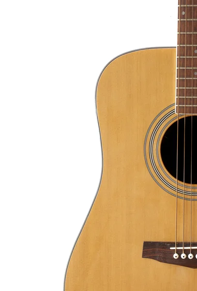 Akoestische gitaar gewas met advertentieruimte op links — Stockfoto