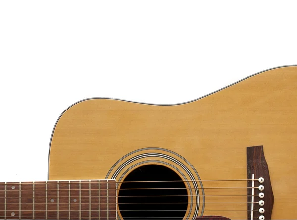 Akoestische gitaar gewas met advertentieruimte — Stockfoto