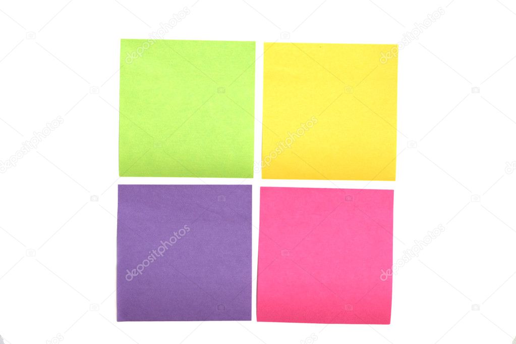 Four multi colored post it notes — Stock Photo © deepspacedave 5346220