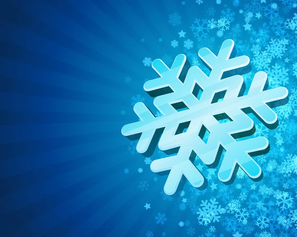 Fond de Noël bleu avec flocons de neige — Image vectorielle