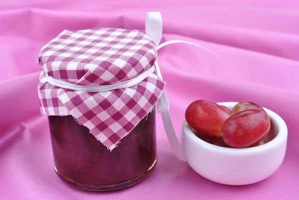 stock image Home made jam and some organic fresh fruit