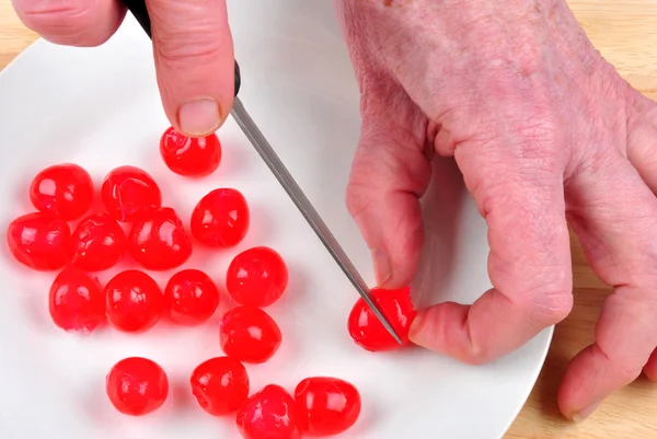 Prepare some cocktail cherry for home baking — Stock Photo, Image
