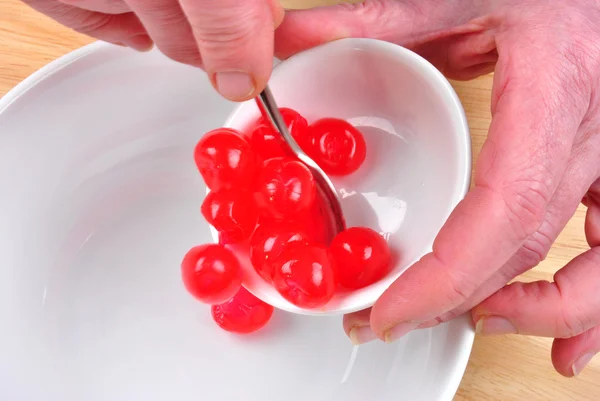 Prepare some cocktail cherry for home baking — Stock Photo, Image
