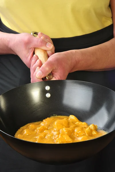 Some indian chicken korma in a wok — Stock Photo, Image
