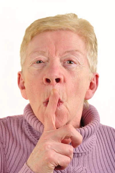 En gammal kvinna inte kommer prata just nu — Stockfoto