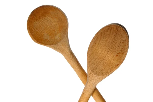 Some wooden spoon on a bright background — Stock Photo, Image