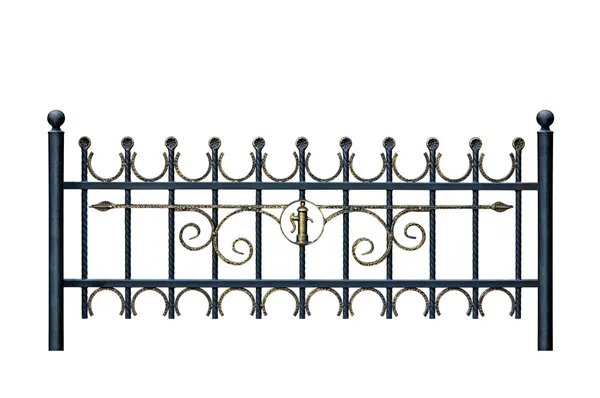 Original Forged Decorative Fence Isolated White Background — Stock Photo, Image