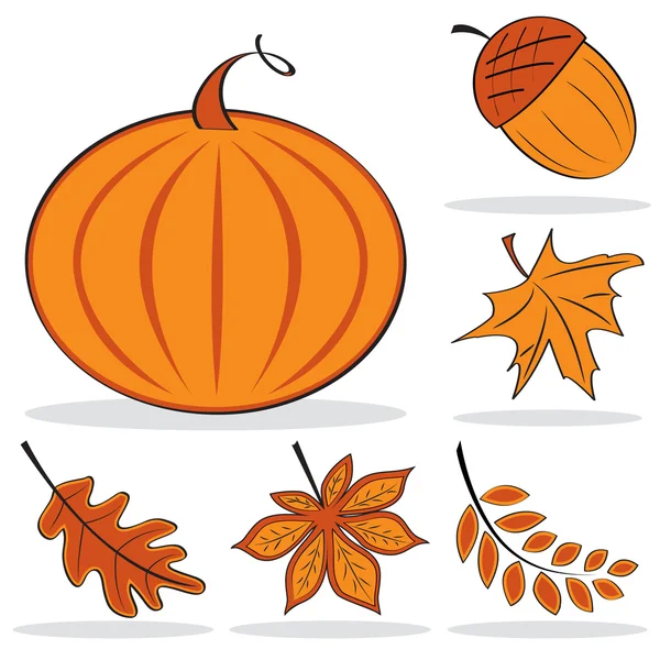 Autumnal icon set — Stock Vector