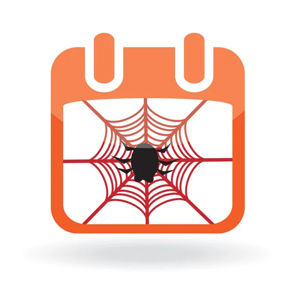 Icona calendario con ragno — Vettoriale Stock
