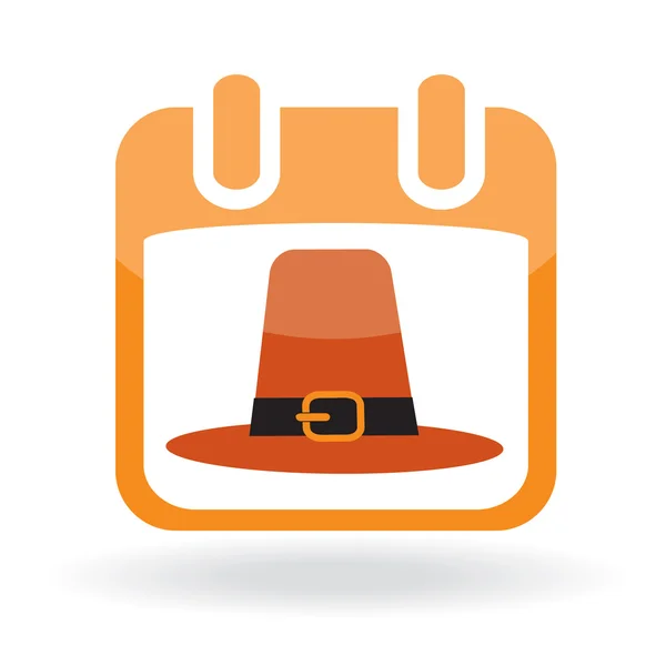 巡礼者の帽子を持つカレンダー アイコン — ストックベクタ
