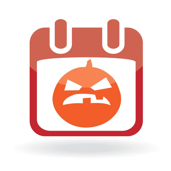 Calendar icon with jack o' lantern — Stock Vector