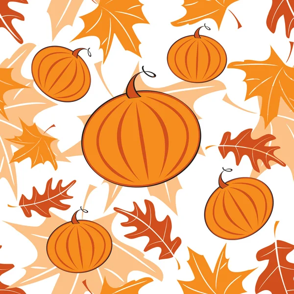 Autumnal seamless pattern with pumpkins — Stock Vector