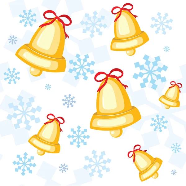 Kerstmis naadloos patroon met sneeuwvlokken — Stockvector