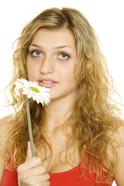 Woman with flower — Stock Photo, Image