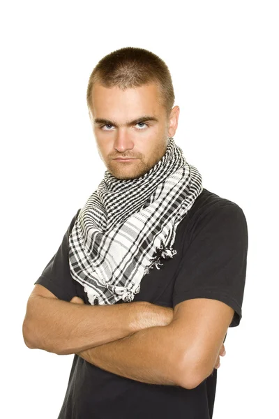 Ung man i en palestinsk halsduk — Stockfoto