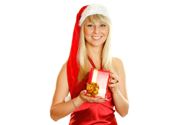 Schöne Weihnachtsfrau — Stockfoto