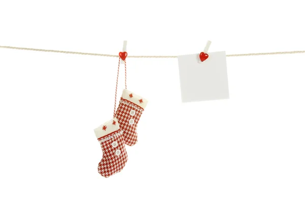 圣诞晒衣绳 — 图库照片