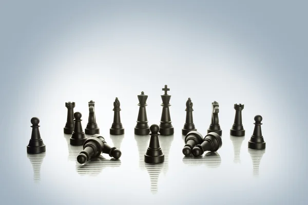 Army Black Chess Pieces Business — Stock Photo, Image