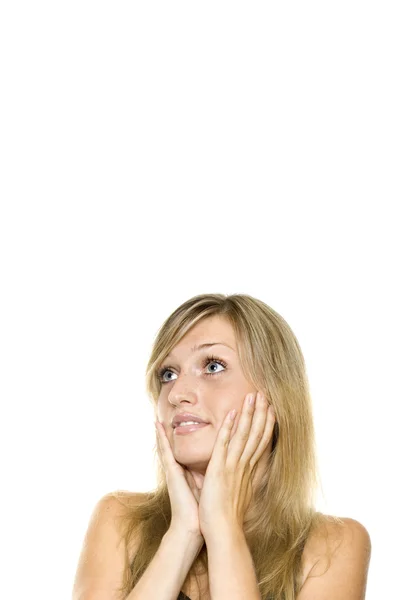Young woman looking surprised — Stock Photo, Image