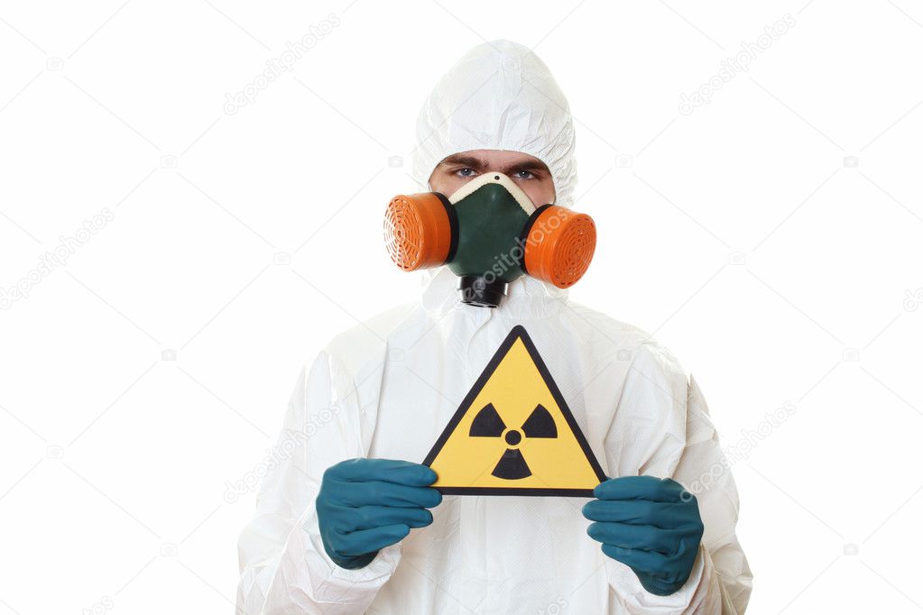 Man in protective suit
