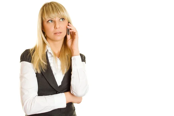 Business woman talking on the phone — Stock Photo, Image