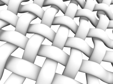 3D rendered illustration of interlaced fiber on white clipart