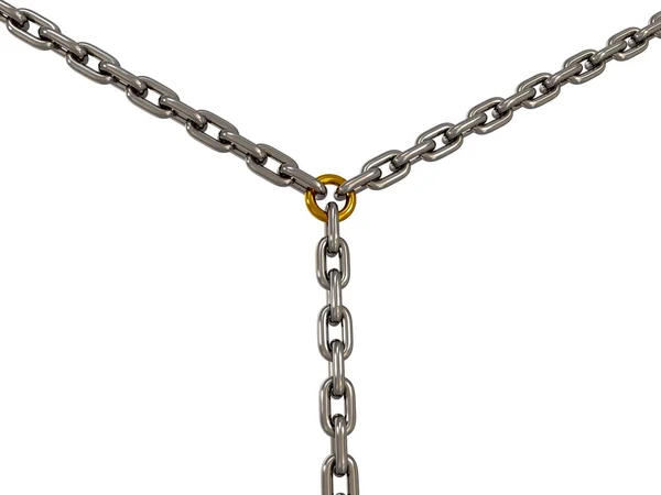 stock image The chains connected by chain link on white