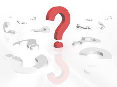 3D rendered question marks clipart