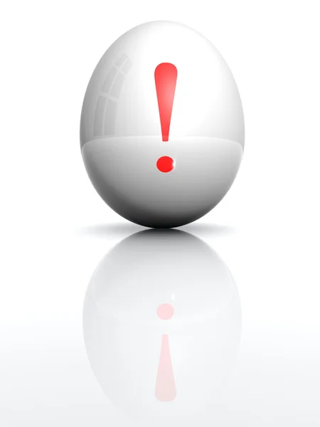 Na białym tle jajko biały charakter ciągnione bang — Zdjęcie stockowe