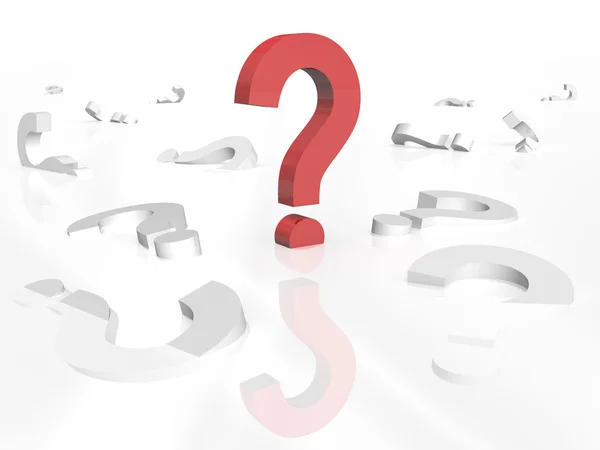 3D rendered question marks Stock Photo