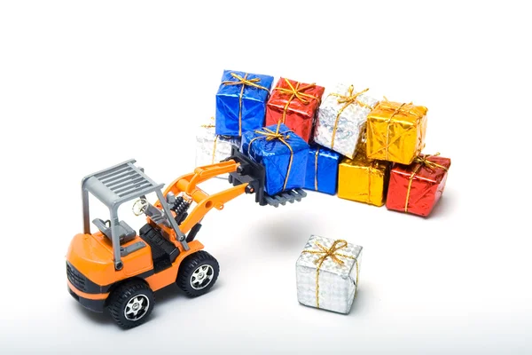 Vrachtwagens verschoven geschenken — Stockfoto