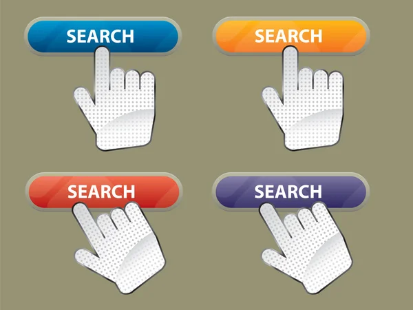 Recherche main et bouton — Image vectorielle