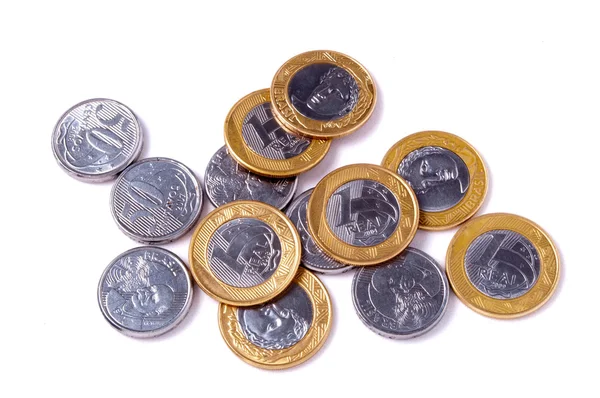 Monedas Del Dinero Brasileño —  Fotos de Stock